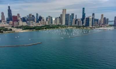 The Chicago skyline with its iconic skyscrapers along Lake Michigan