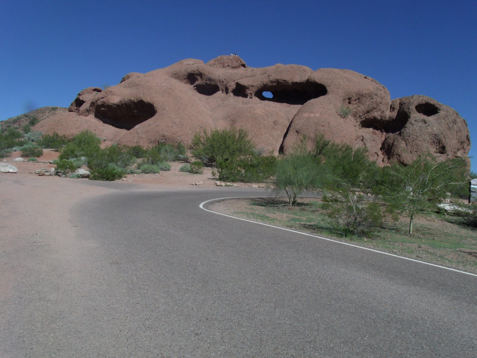The Hole-in-the-Rock natural rock formation in Papago Park, Phoenix, Arizona
