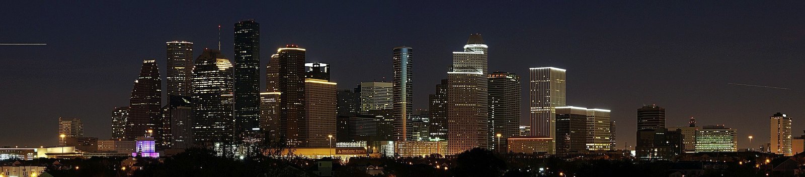 The Houston skyline showing downtown skyscrapers, Texas