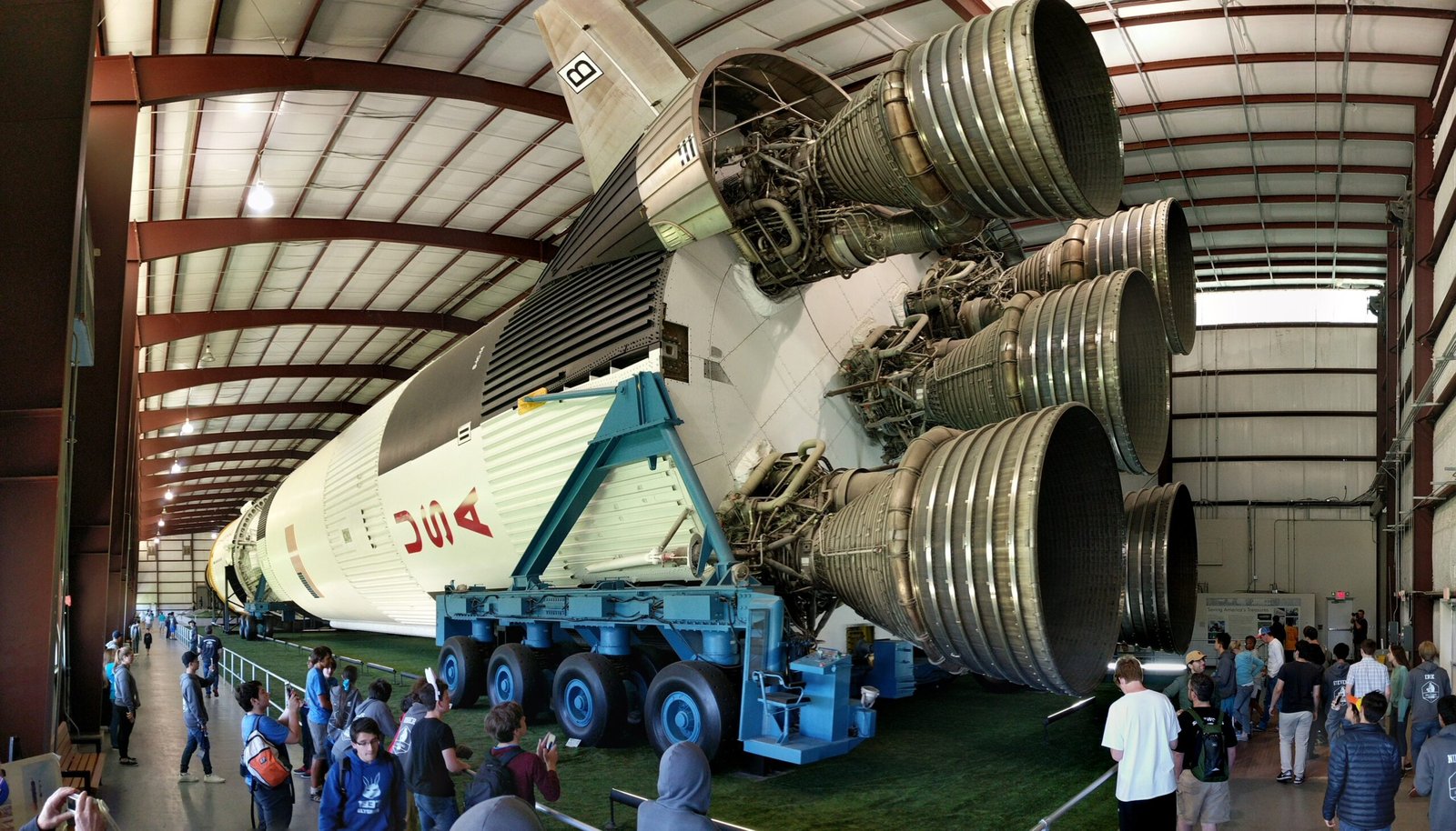 The Saturn V rocket on display at Space Center Houston, the official visitor center of NASA Johnson Space Center