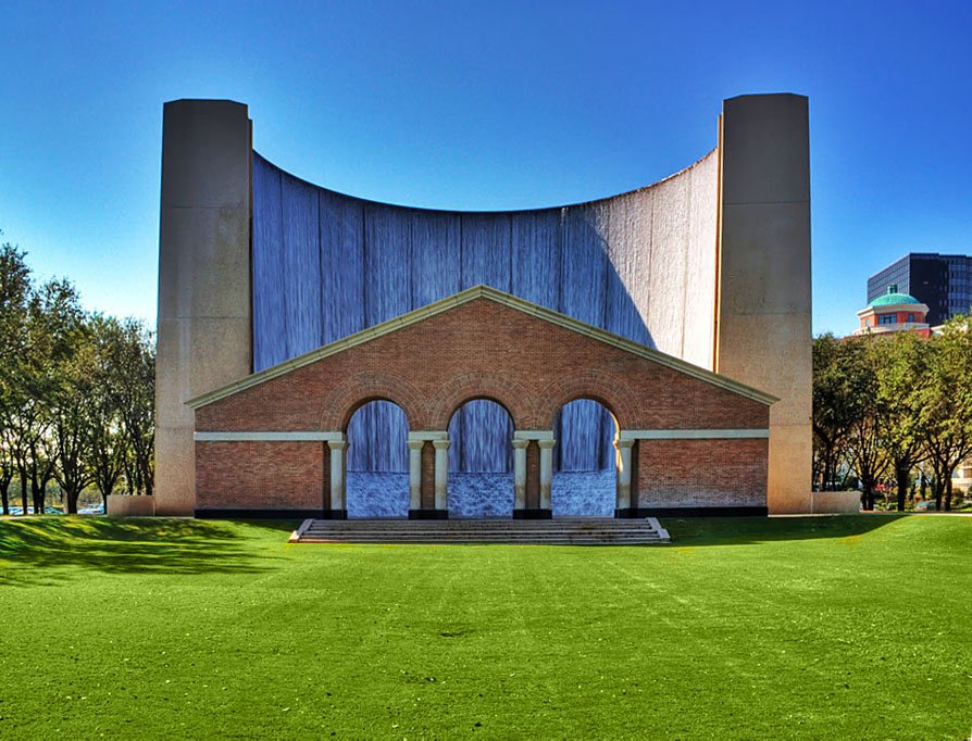 The Gerald D. Hines Waterwall near The Galleria in Houston, Texas