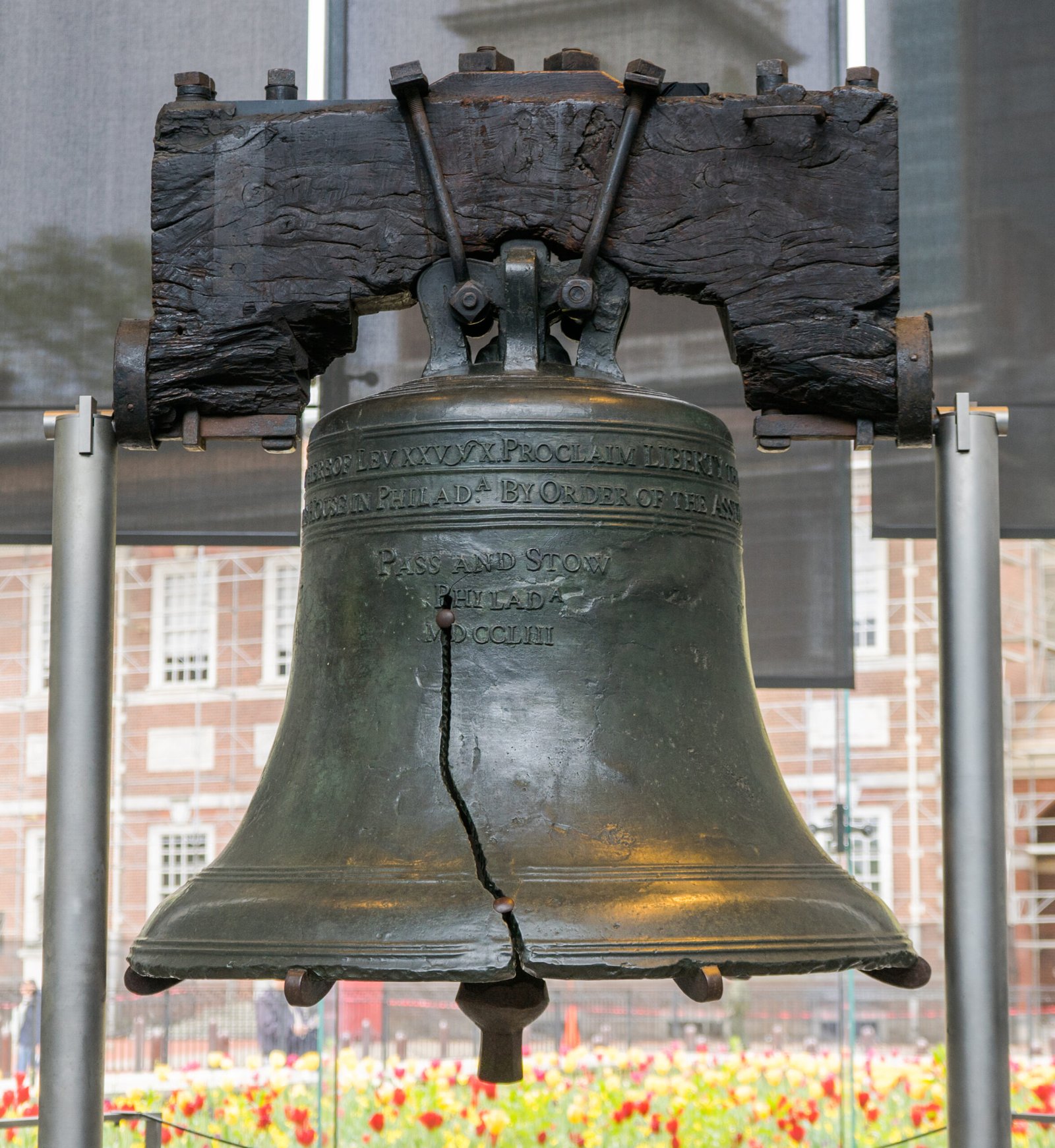 The Liberty Bell on display in Philadelphia, Pennsylvania