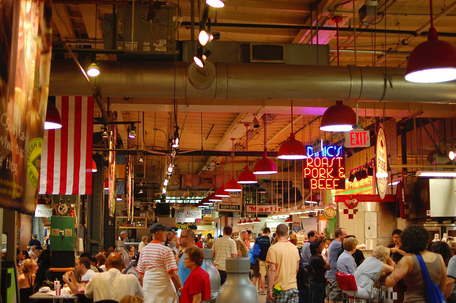 The interior of Reading Terminal Market, a historic food market in Philadelphia